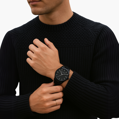 Relógio Masculino Safed Black Silver 40mm