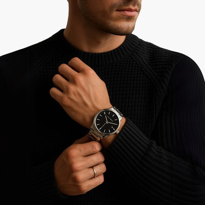 Relógio Masculino Safed Black Silver 40mm