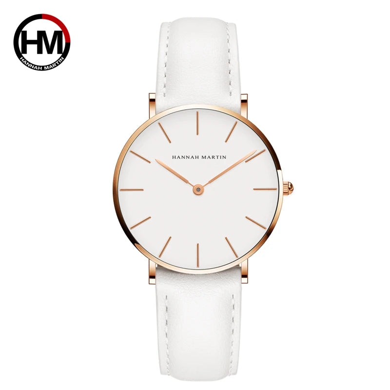 Quartz Movement Brown Leather horloges vrouwen White Dial Women Top Brand Luxury Waterproof Watch relogio feminino zegarek damsk