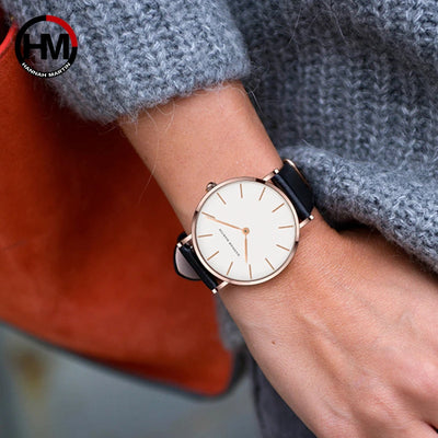 Quartz Movement Brown Leather horloges vrouwen White Dial Women Top Brand Luxury Waterproof Watch relogio feminino zegarek damsk